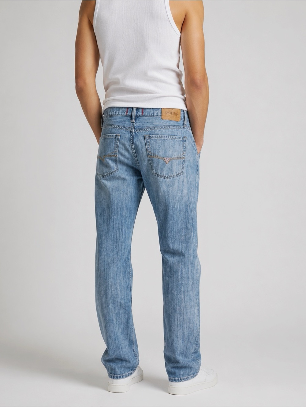 VTG Y2K 90s Guess Men Blue Straight Jean US31 Classic Western Contemporary